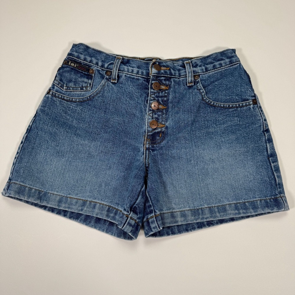 Vintage L.E.I. Denim Shorts Womens Juniors 7 27x4 High Waist Button Fly Y2K
